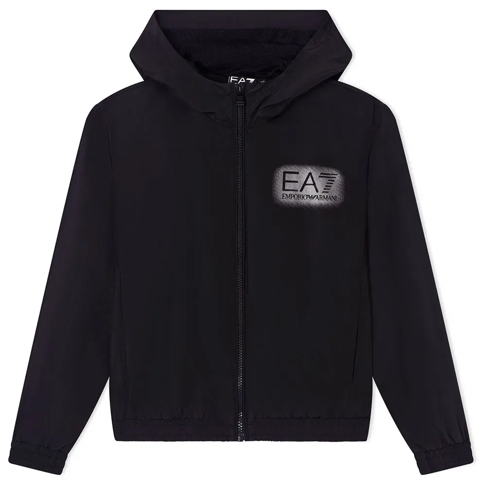 Детская куртка для девочек с капюшоном EA7 EMPORIO ARMANI, Black