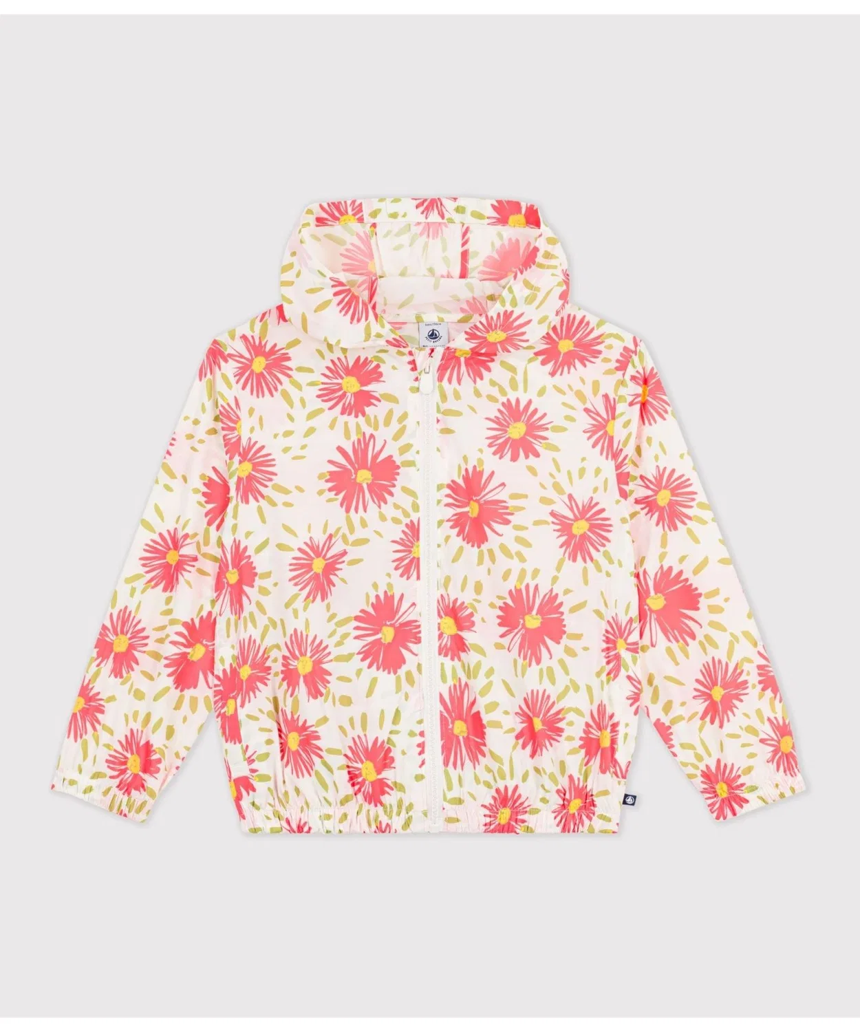 Детская ветровка с капюшоном с принтом PETIT BATEAU, White