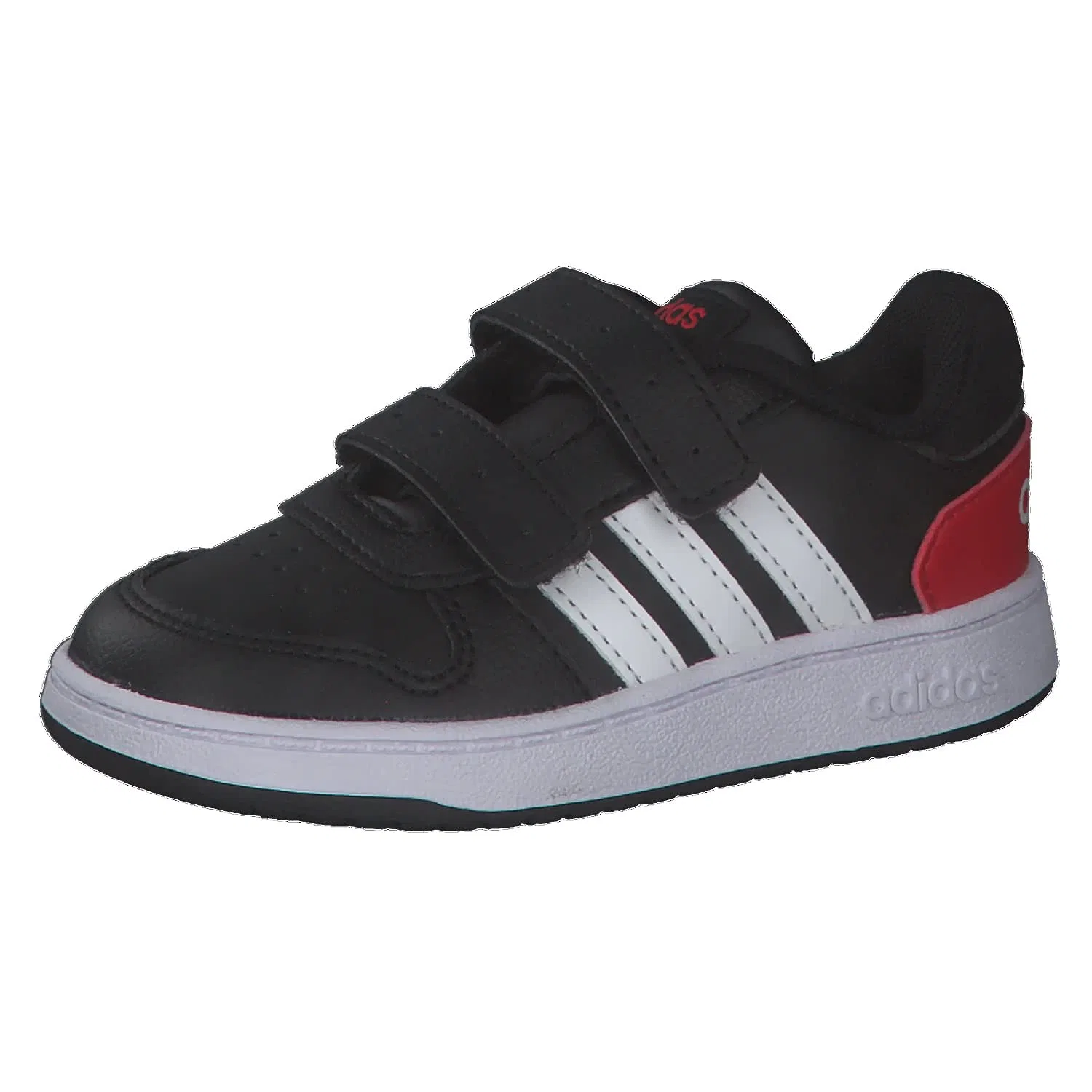 Детские кроссовки для мальчиков с кроссовками Hoops 2.0 Cmf C Adidas, Core Black White Vivid Red