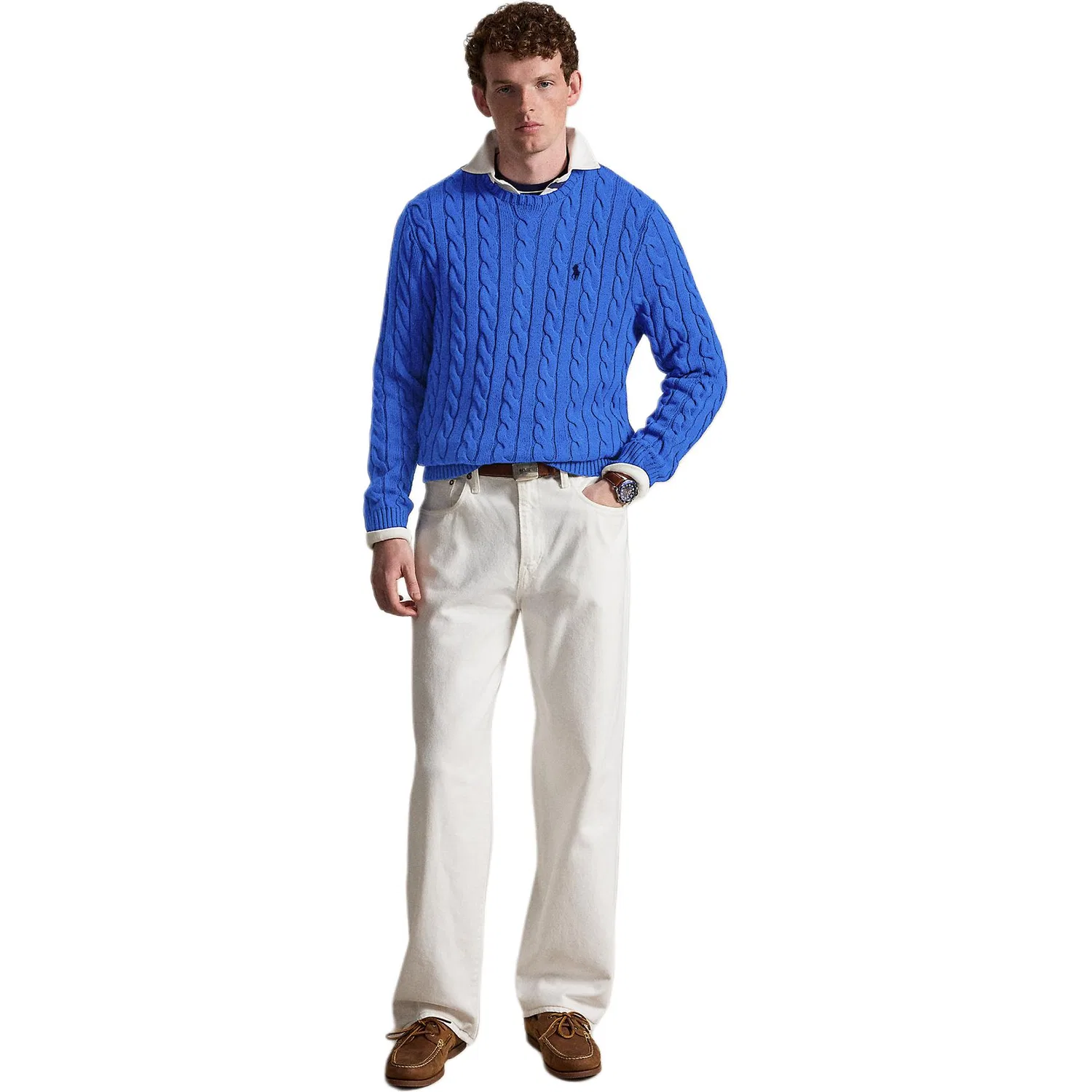 Мужской свитер с круглым вырезом New Iris Blue Ralph Lauren, New Iris Blue — фото 4