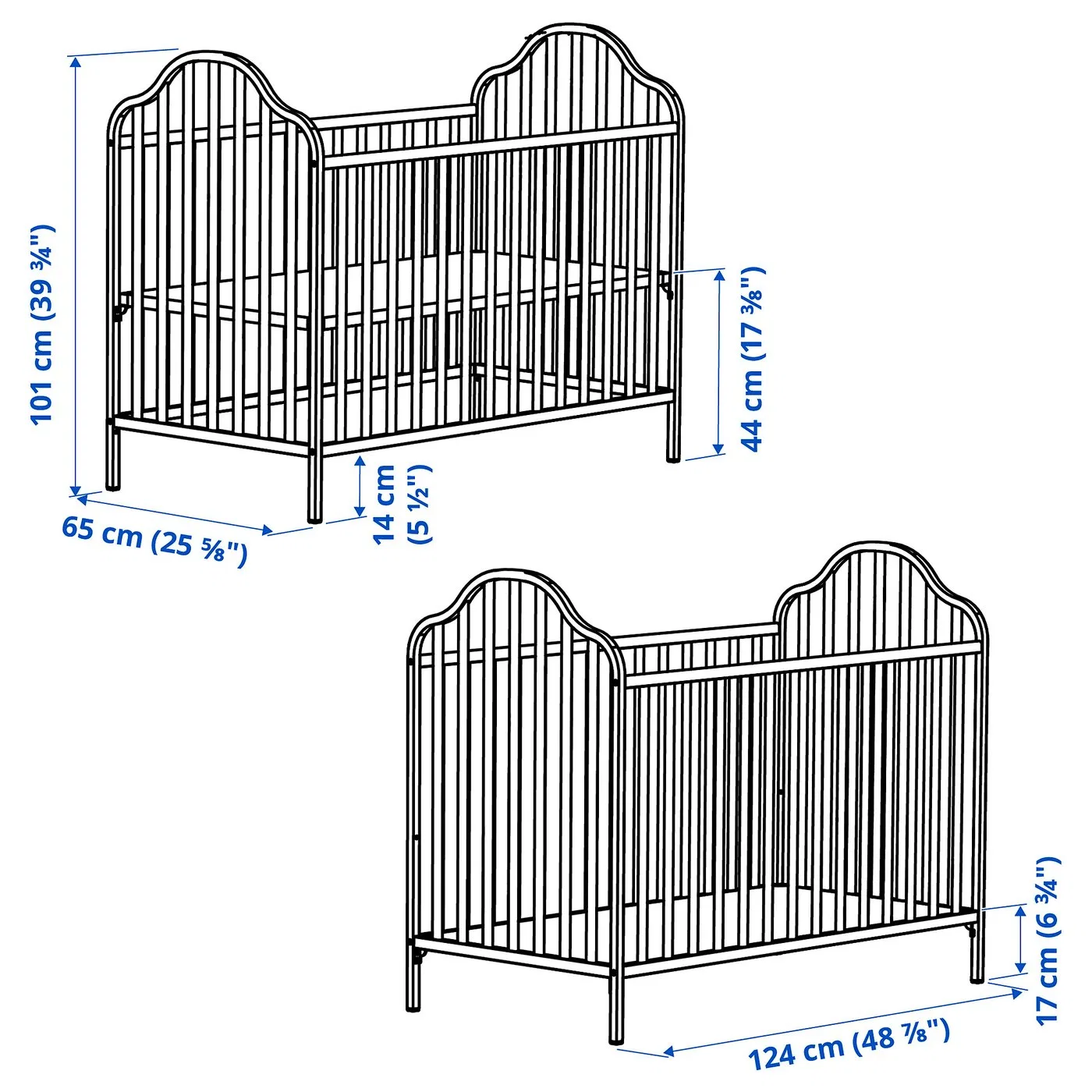 IKEA KATTUNGE Детская кровать, бежевая, 60х120 см — фото 4