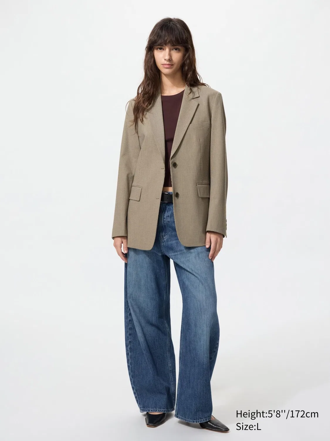 Пиджак, без бренда, классический крой Uniqlo, серый — фото 2