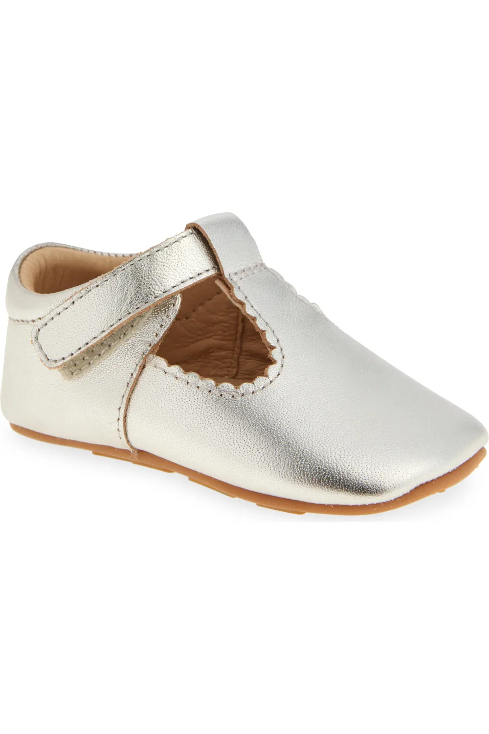 Детские туфли T-strap на гибкой подошве OLD SOLES, Silver