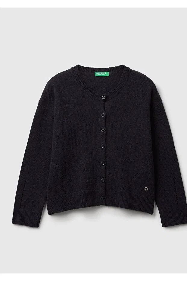 Детский кардиган для девочек с длинным рукавом United Colors Of Benetton, Navy Blue