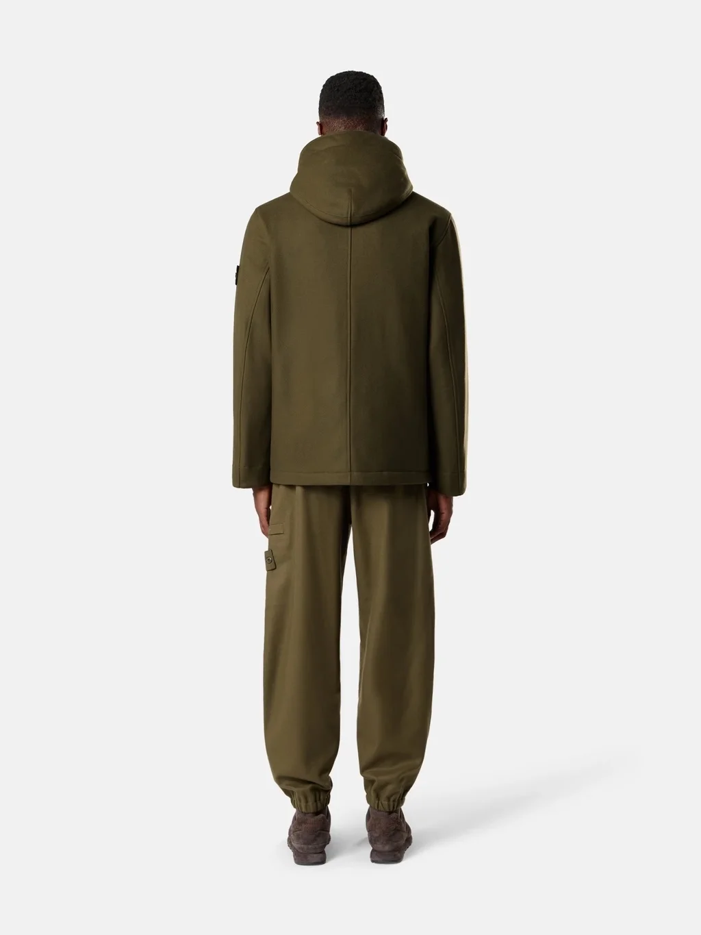 Мужская парка Stone Island Padded Short With Anti-drop, военный зеленый — фото 3
