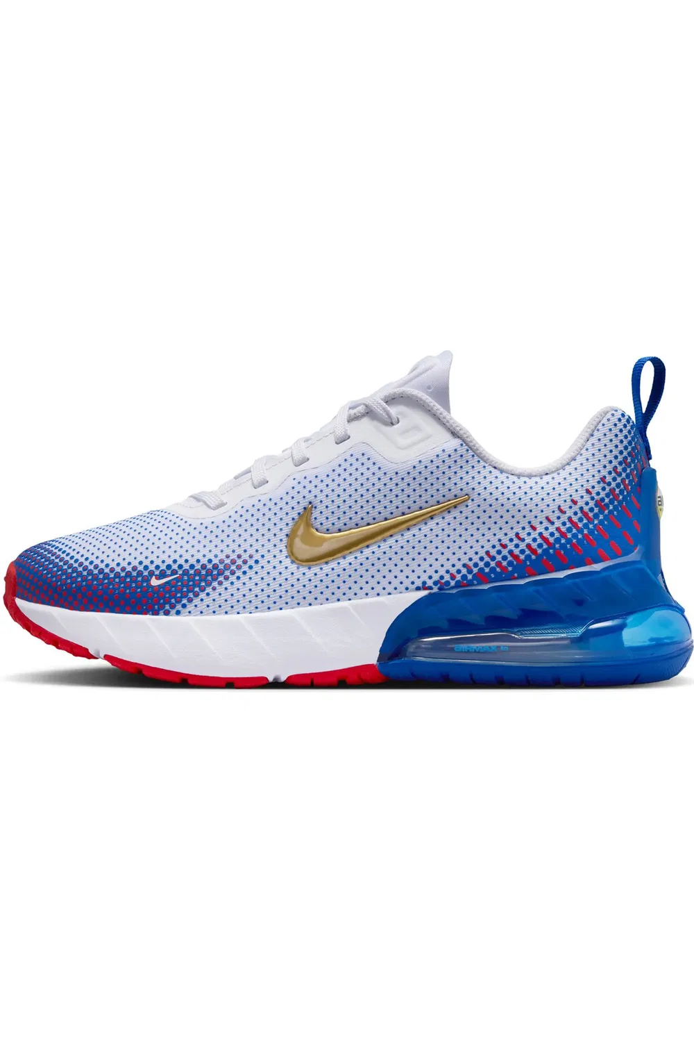 Детские кроссовки с амортизацией Air Max Phoenix Nike, White/Gold/Game Royal — фото 2