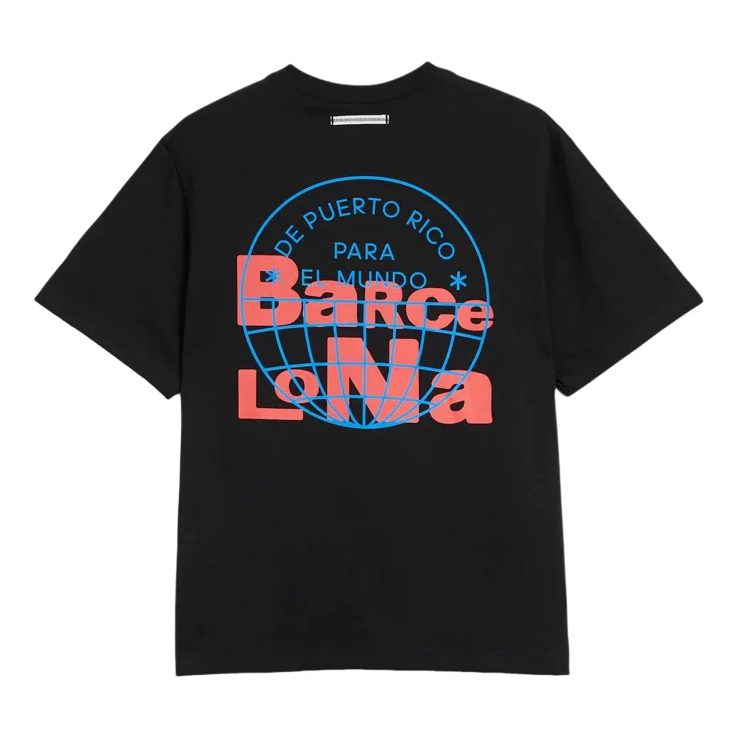 Мужская футболка с принтом Adidas x Bad Bunny DtMF Tour Merch Barcelona T-Shirt 'Black' KW8064, черный