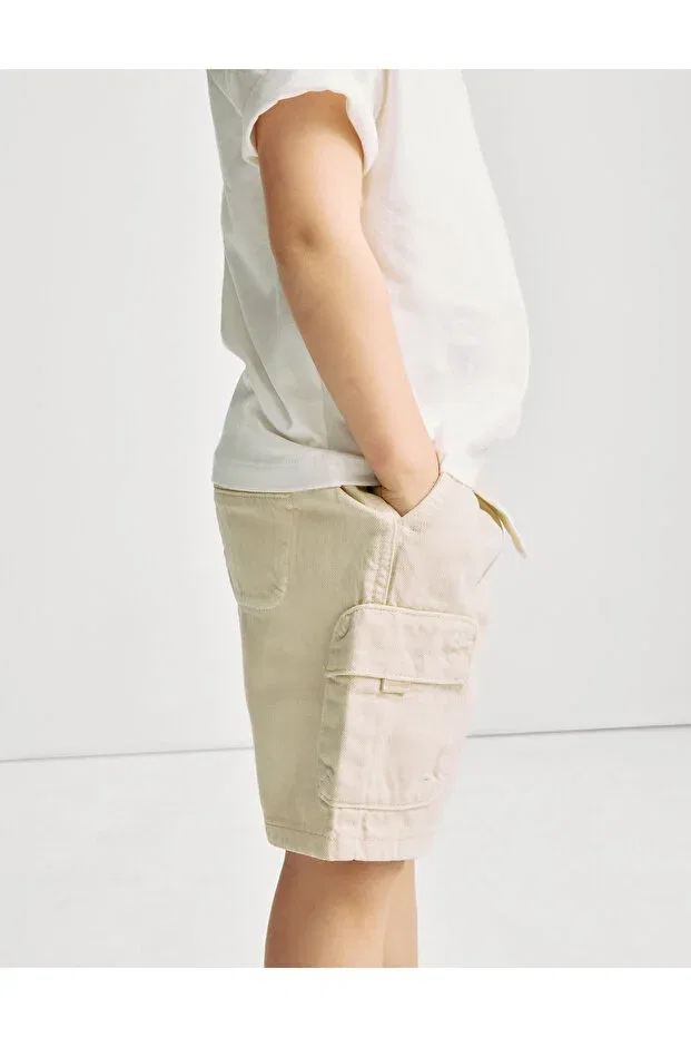 Детские шорты для мальчиков хлопковые Marks & Spencer, Nude Color — фото 3