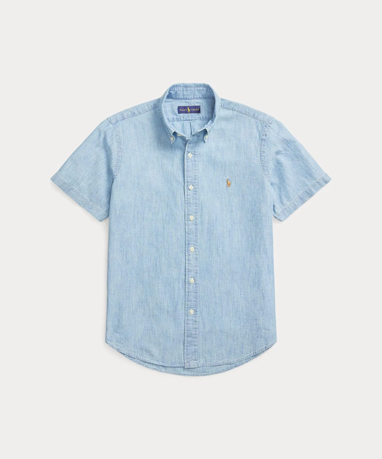 Мужская хлопковая рубашка POLO RALPH LAUREN классического кроя тёмно-синяя — фото 2