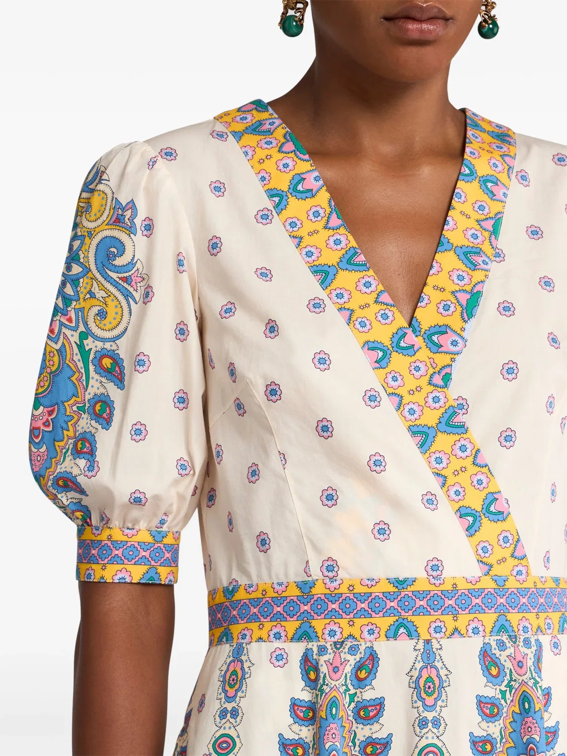 ETRO Платье с короткими рукавами из белого хлопка — фото 4