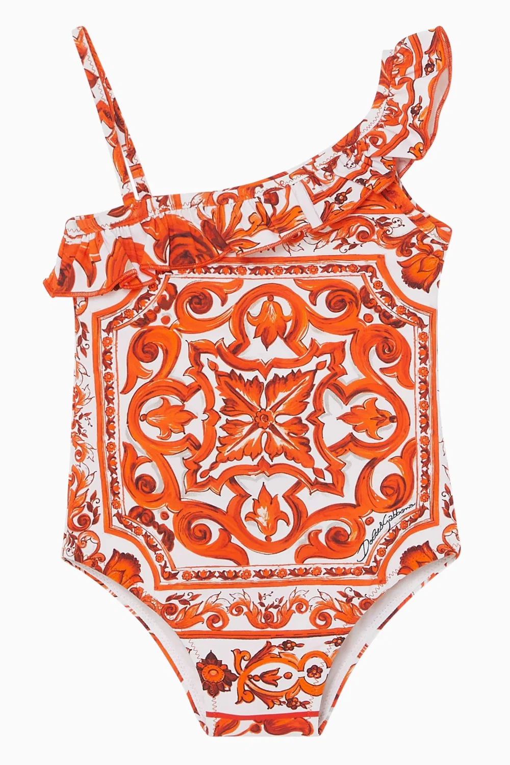 Купальник слитный с принтом Majolica Dolce & Gabbana