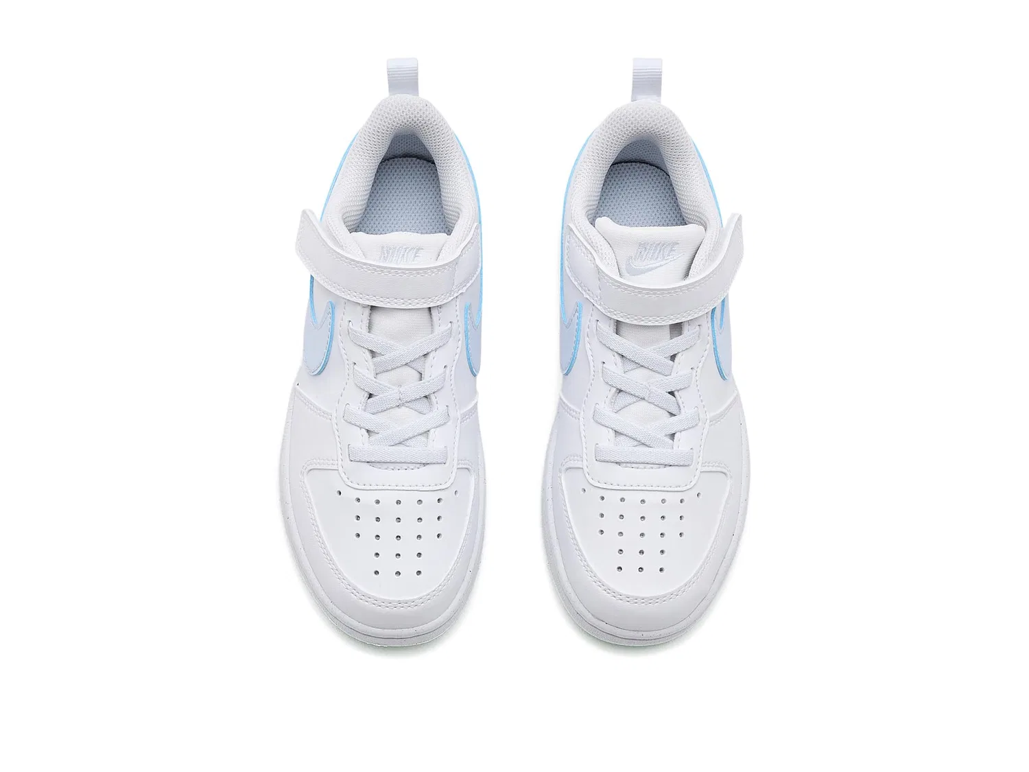 Кроссовки Court Borough Low Fade (для маленьких детей) Nike Kids, White/Arctic Green/Football Grey — фото 3
