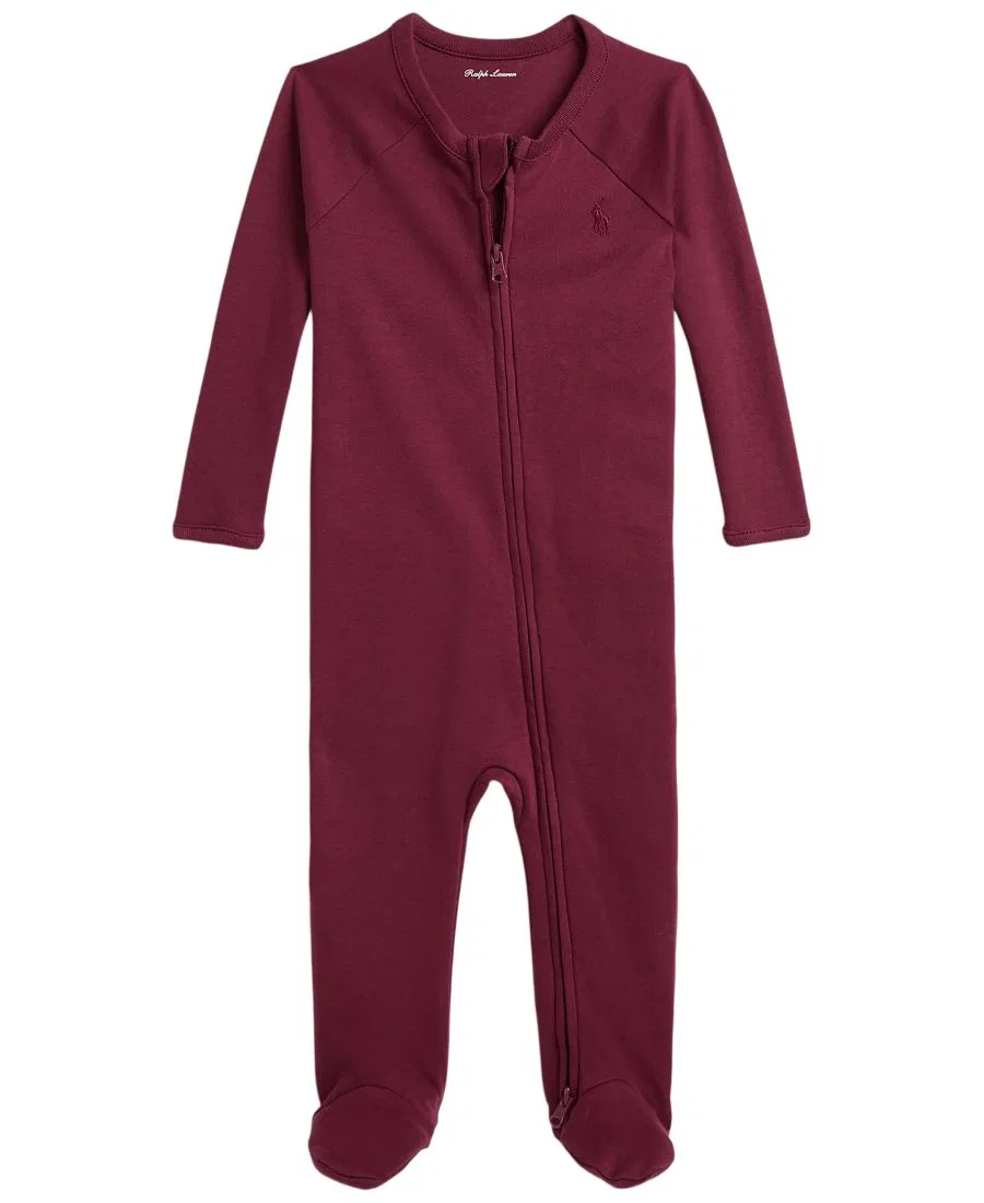 Детский комбинезон-слип с длинным рукавом Cotton Interlock Polo Ralph Lauren, Auberine