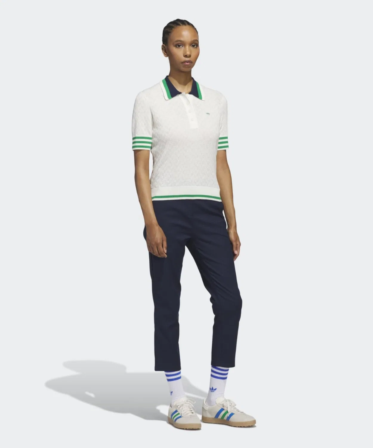 Женский поло-клубный джемпер с коротким рукавом Adidas Originals, Белый — фото 3