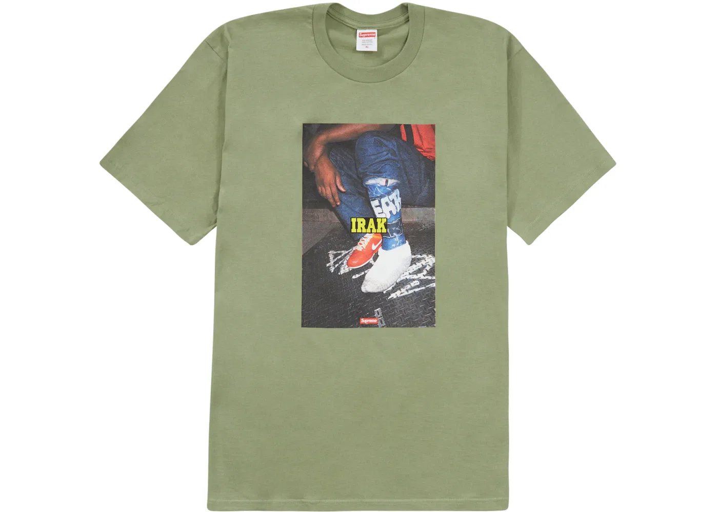 Мужская футболка с принтом Supreme IRAK Cast Tee, Light Olive
