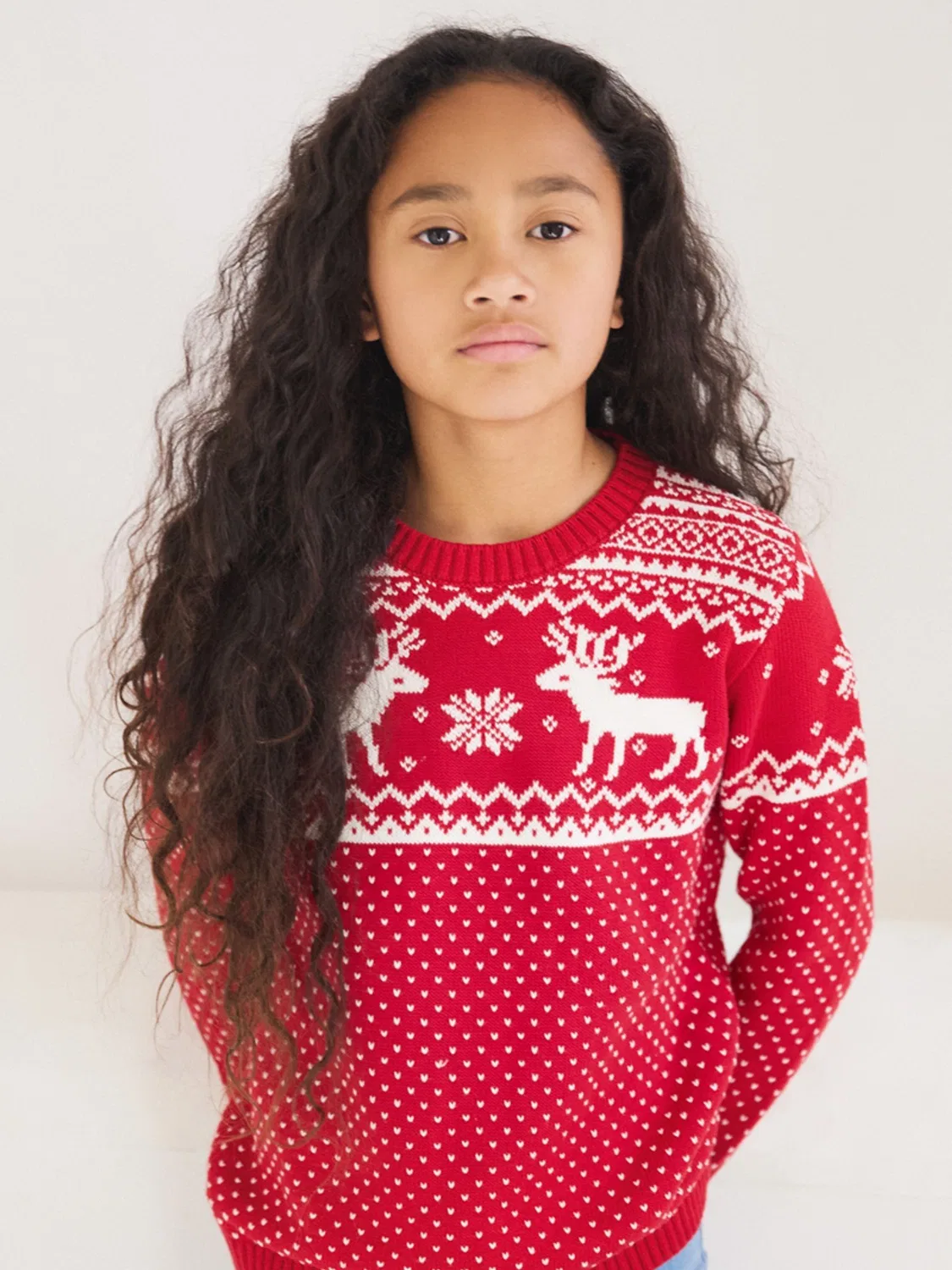 Джемпер с оленями fairisle The Little Tailor, красный