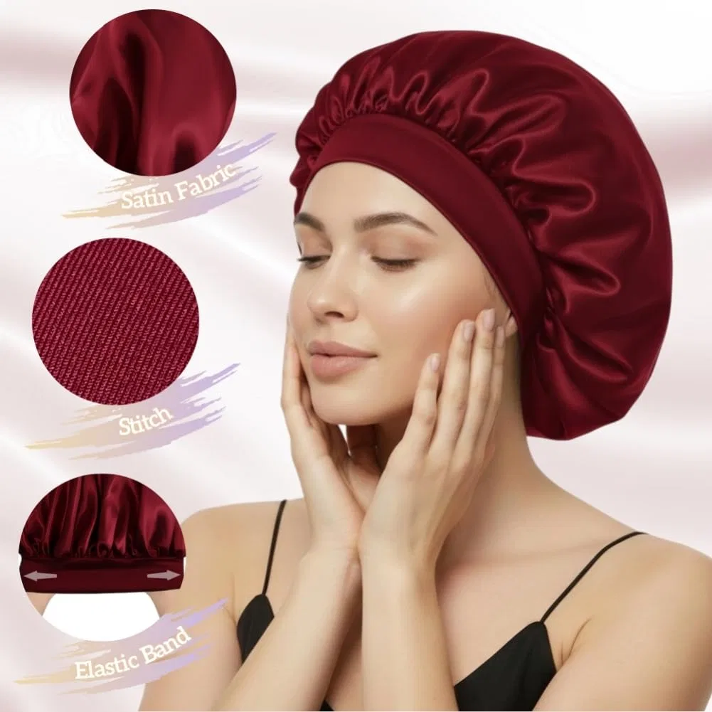 Шапочка для душа из атласа AILONSHAWN, широкая резинка, Getaway Solids — фото 3