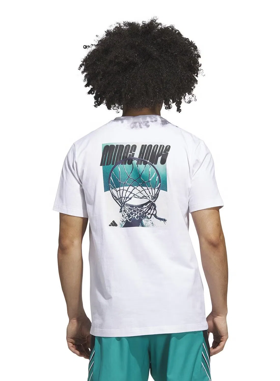 Футболка с принтом Hoops Adidas, белый — фото 2