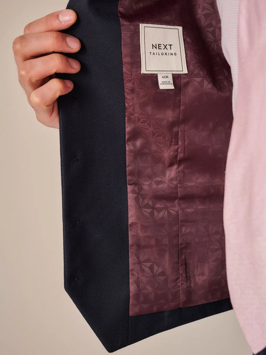 Жилет Next Navy Blue Textured Suit, темно-синий — фото 4