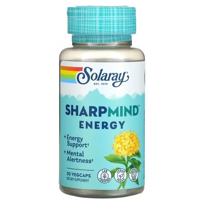 

Травяная Добавка Solaray SharpMind Energy, 30 растительных капсул
