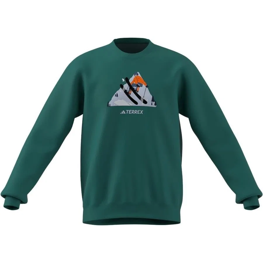 Мужской свитшот с принтом Snow Crew adidas, Зеленый — фото 4