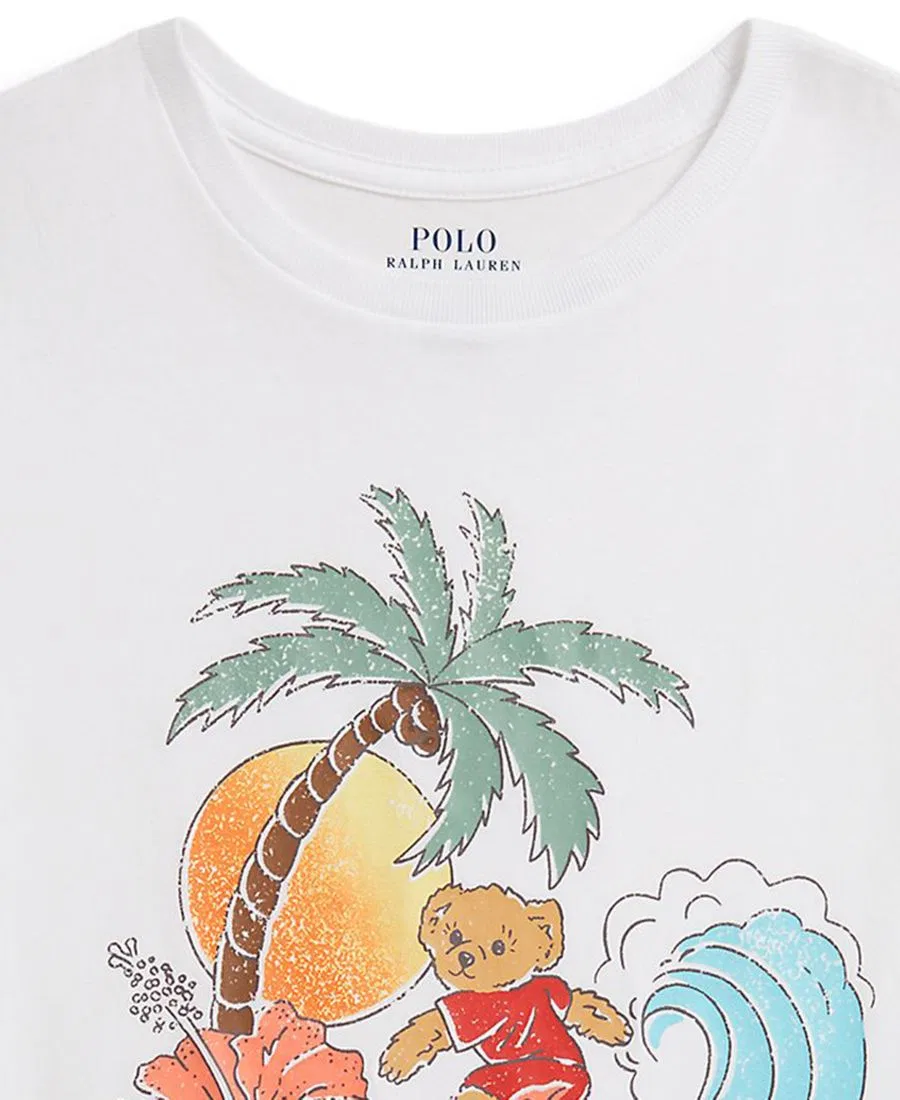 Футболка с принтом Polo Bear из хлопка Polo Ralph Lauren, White — фото 3