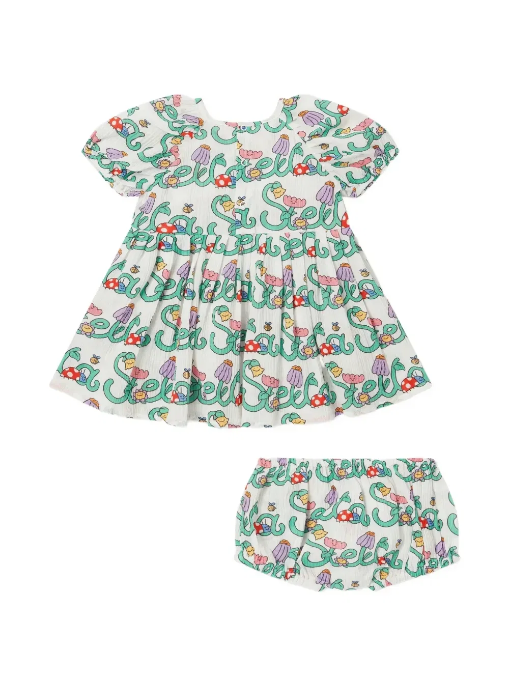Комплект из блумеров и платья с логотипом Stella McCartney Kids, белый — фото 2