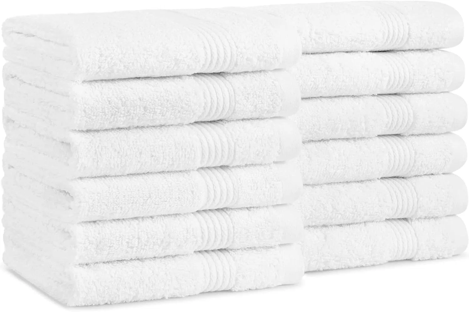 Махровая мочалка 13x13 см, 100% хлопок, 600 г/м², набор 12 шт, Dove White Arkwright Llc
