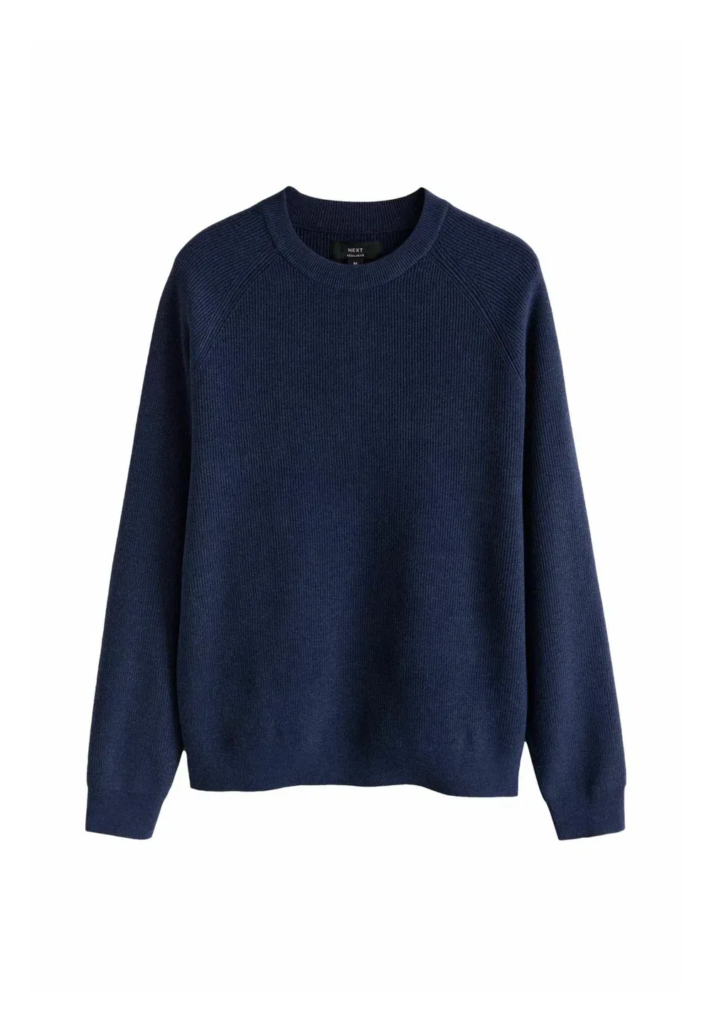Классический крой - базовый фактурный вязаный джемпер Next, Navy Blue — фото 4