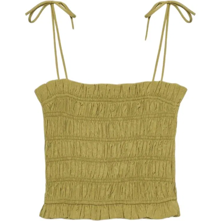 Женский топ-майка оливкового цвета ZARA, Olive Green