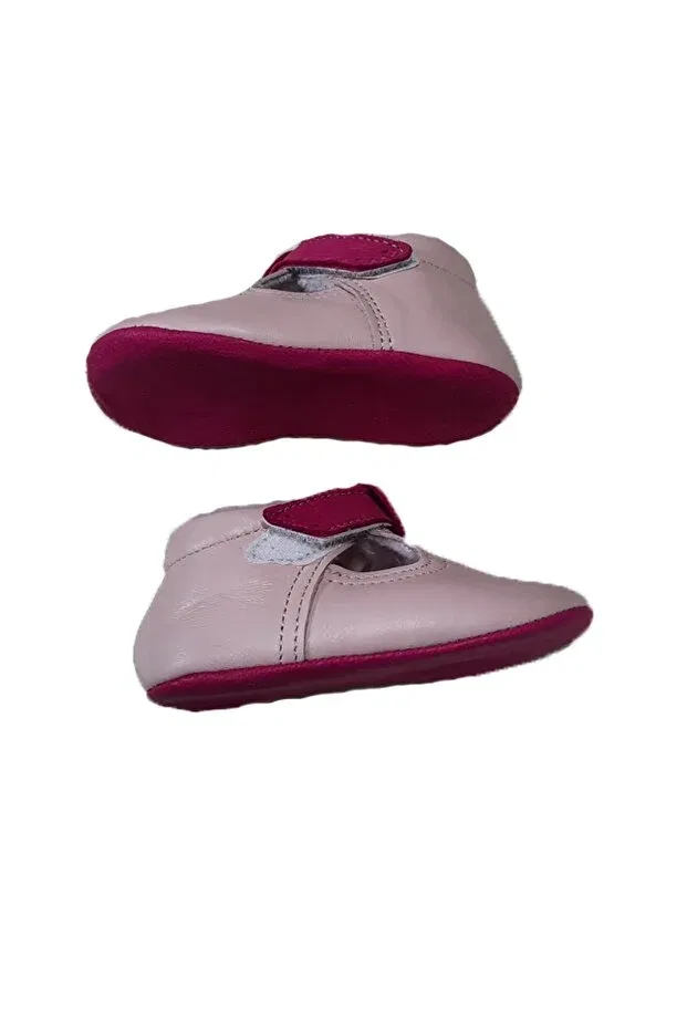 Детские ботиночки для новорожденных с меховым воротником First step furry baby booties Kapar, Pink — фото 4