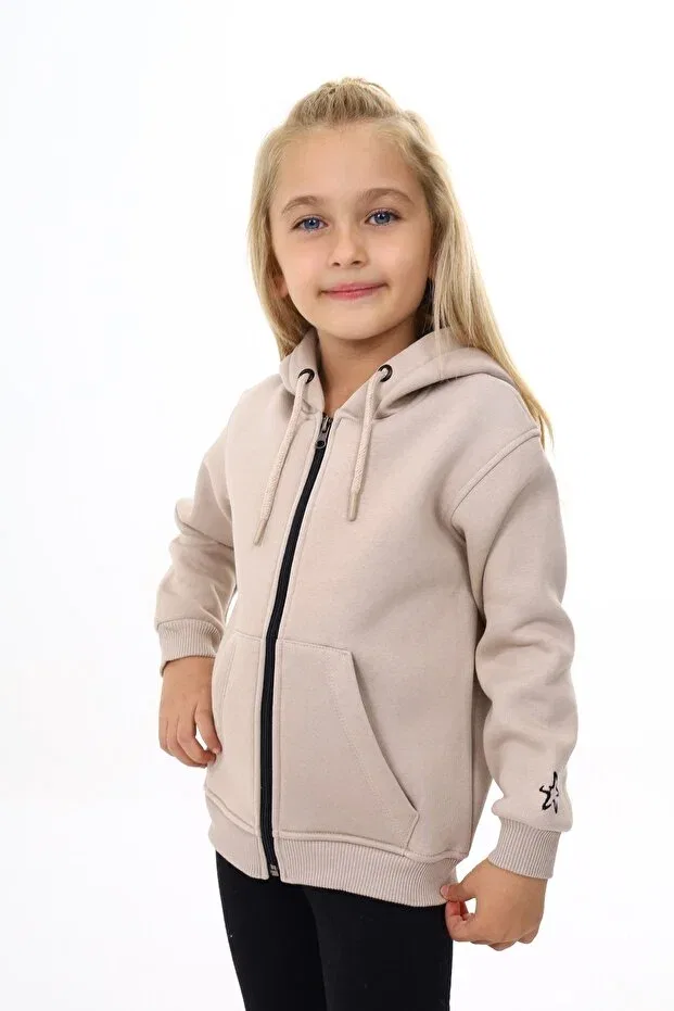 Детский кардиган для девочек с вышивкой Toontoy, Beige — фото 3