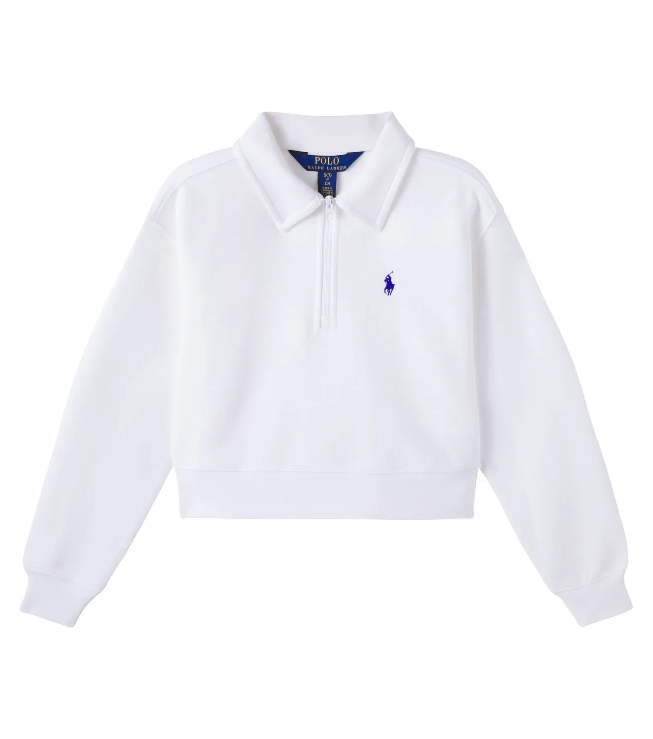 Свитер на молнии из смесового хлопка Polo Ralph Lauren Kids, белый