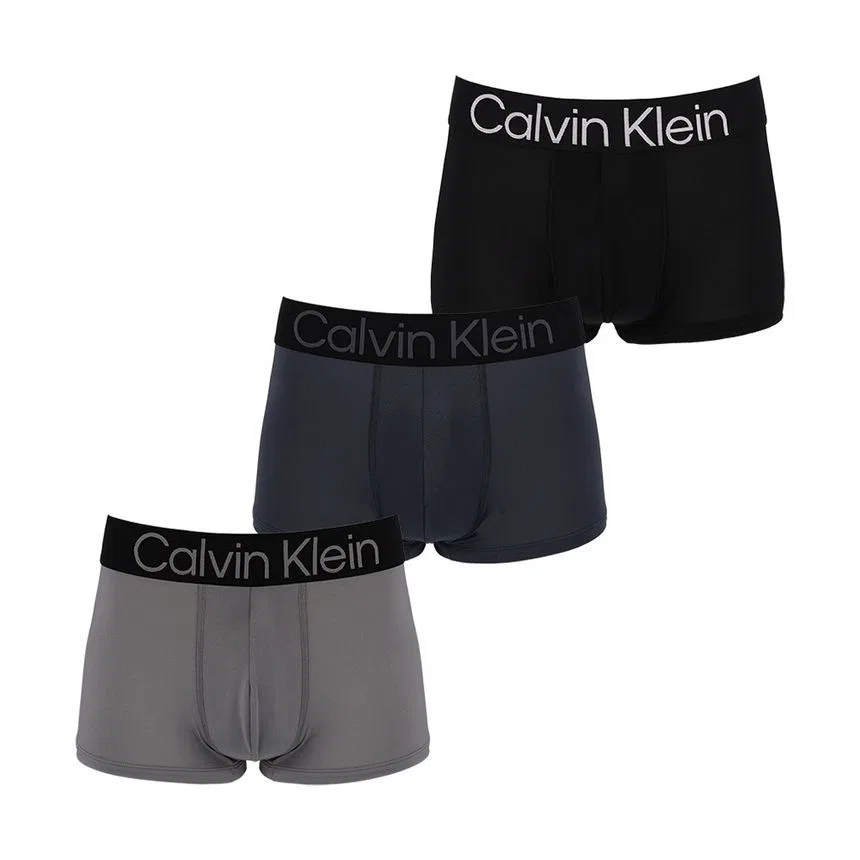 Мужские трусы-боксеры, комплект из 3 штук, Calvin Klein, PP6-Black/Stream Color/Wolf Gray