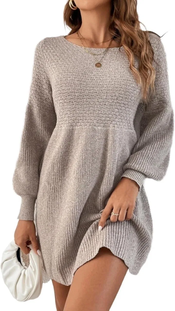 Женское платье-свитер с фонариками Knit Dress, Apricot