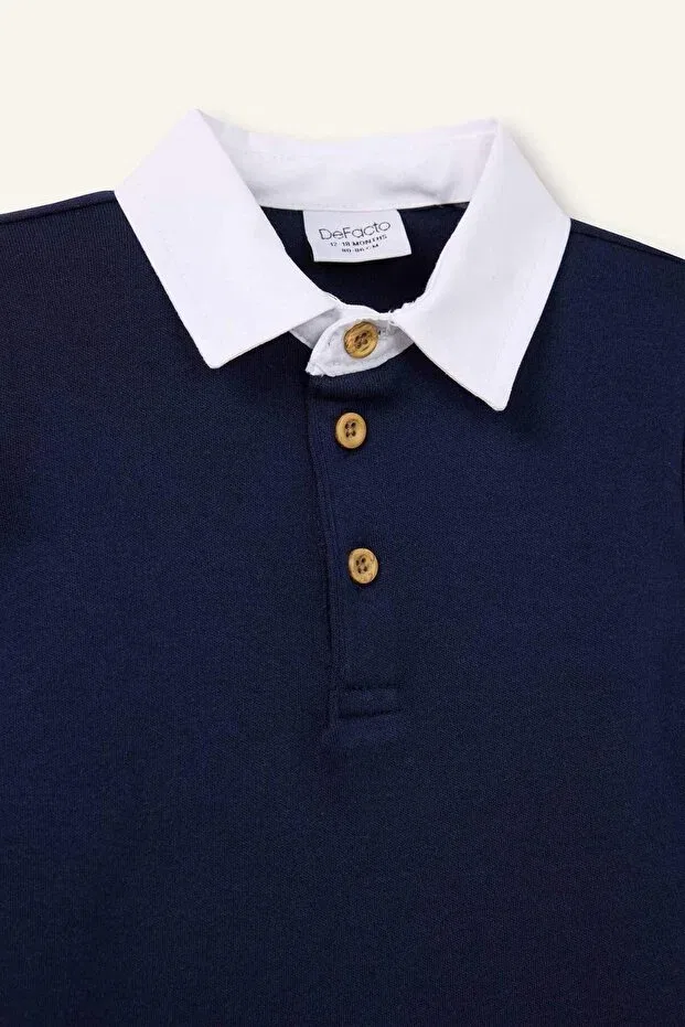 Детская футболка для мальчиков хлопковая Defacto, Navy Blue-Nv31 — фото 2