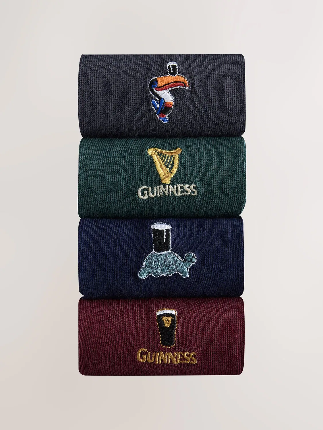 Носки 4 пары Guinness Embroidered Next, синий/зеленый/красный