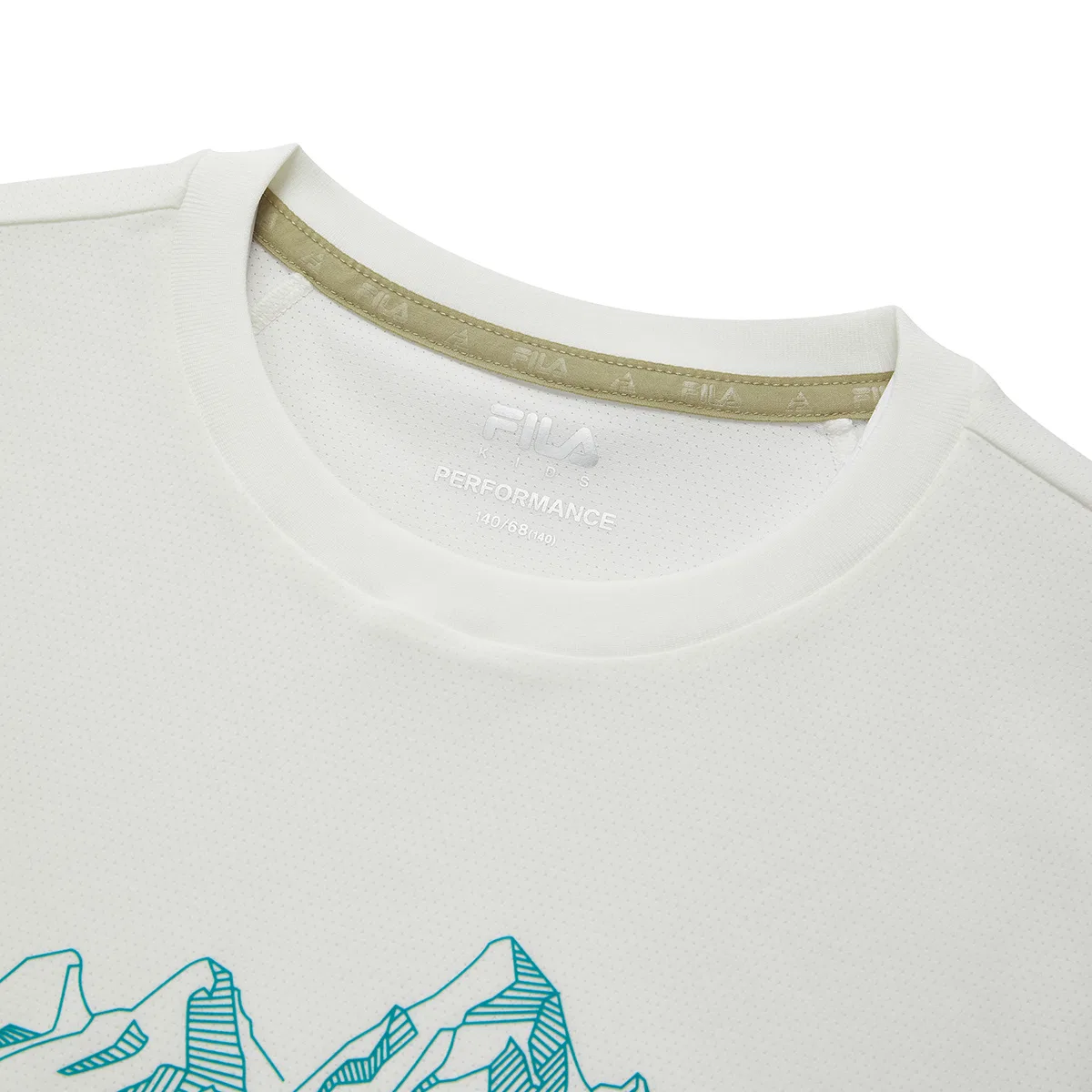 Детская футболка с круглым вырезом, свободный крой T Shirts Crew Neck Moderate, FILA KIDS, Cloud White — фото 4