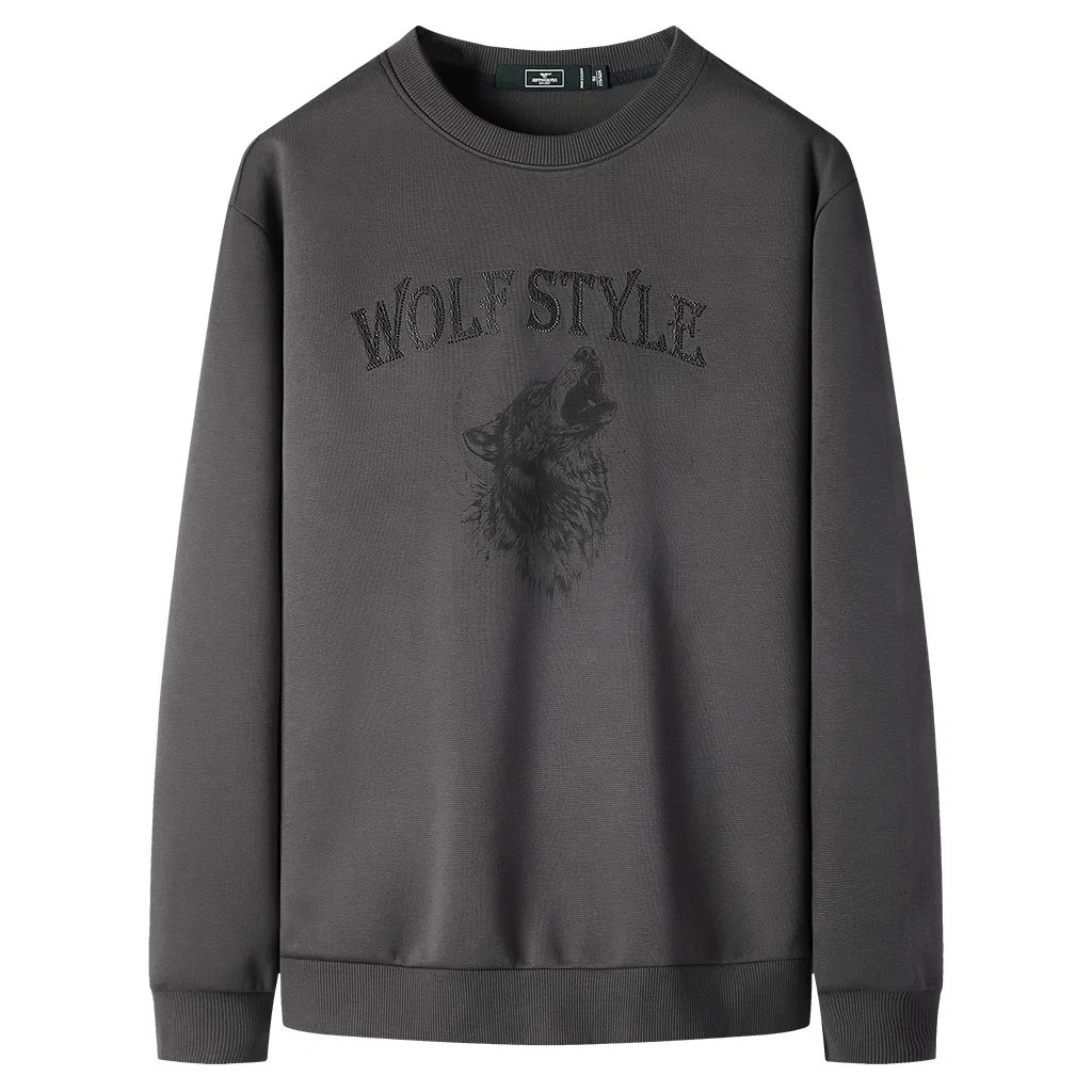 Детский свитшот с круглым вырезом, свободный крой, Unisex, SEPTWOLVES, Gray