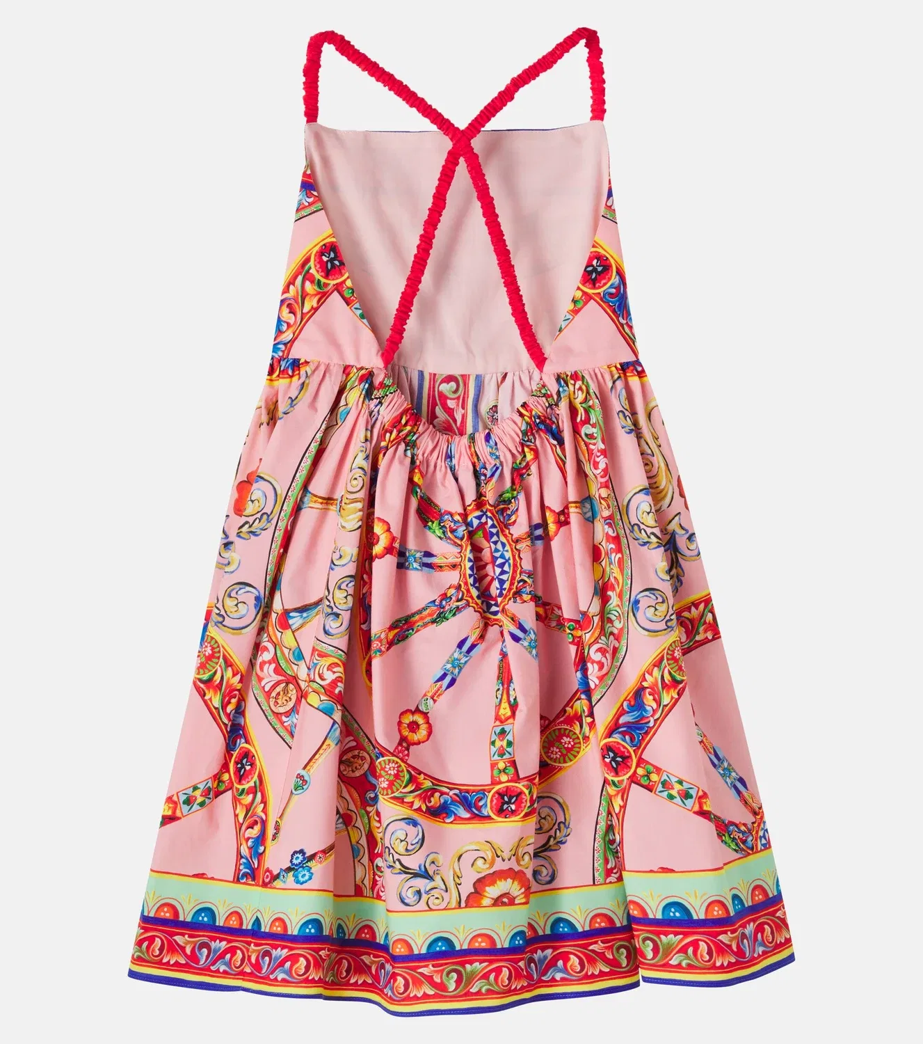 Платье хлопковое с принтом Dolce&Gabbana Kids, розовый — фото 3