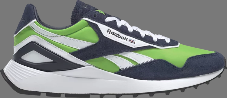 Кроссовки classic leather legacy az 'semi solar green vector navy' Reebok, зеленый - фото