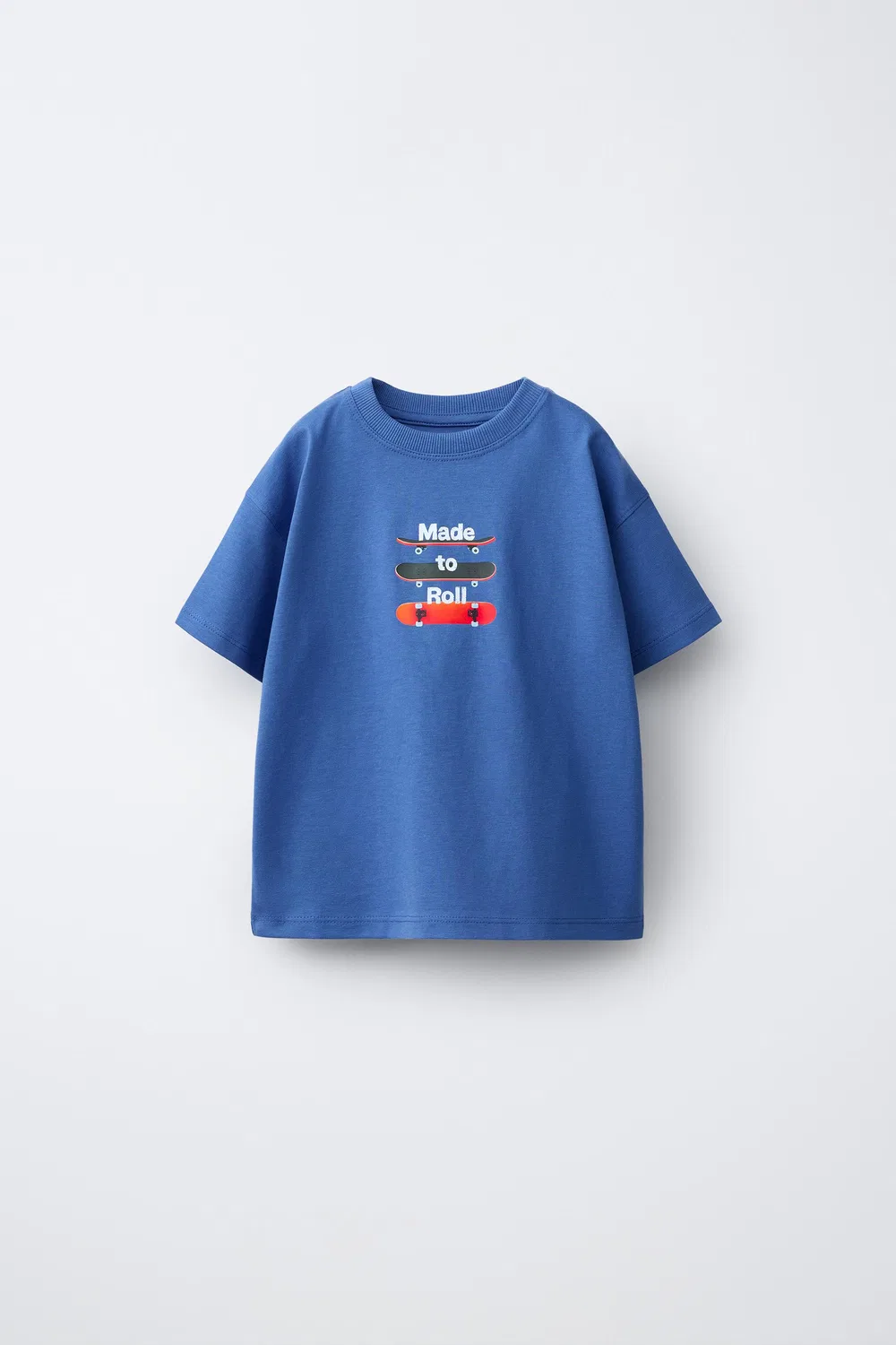 Футболка с принтом скейтборда ZARA, Bluish