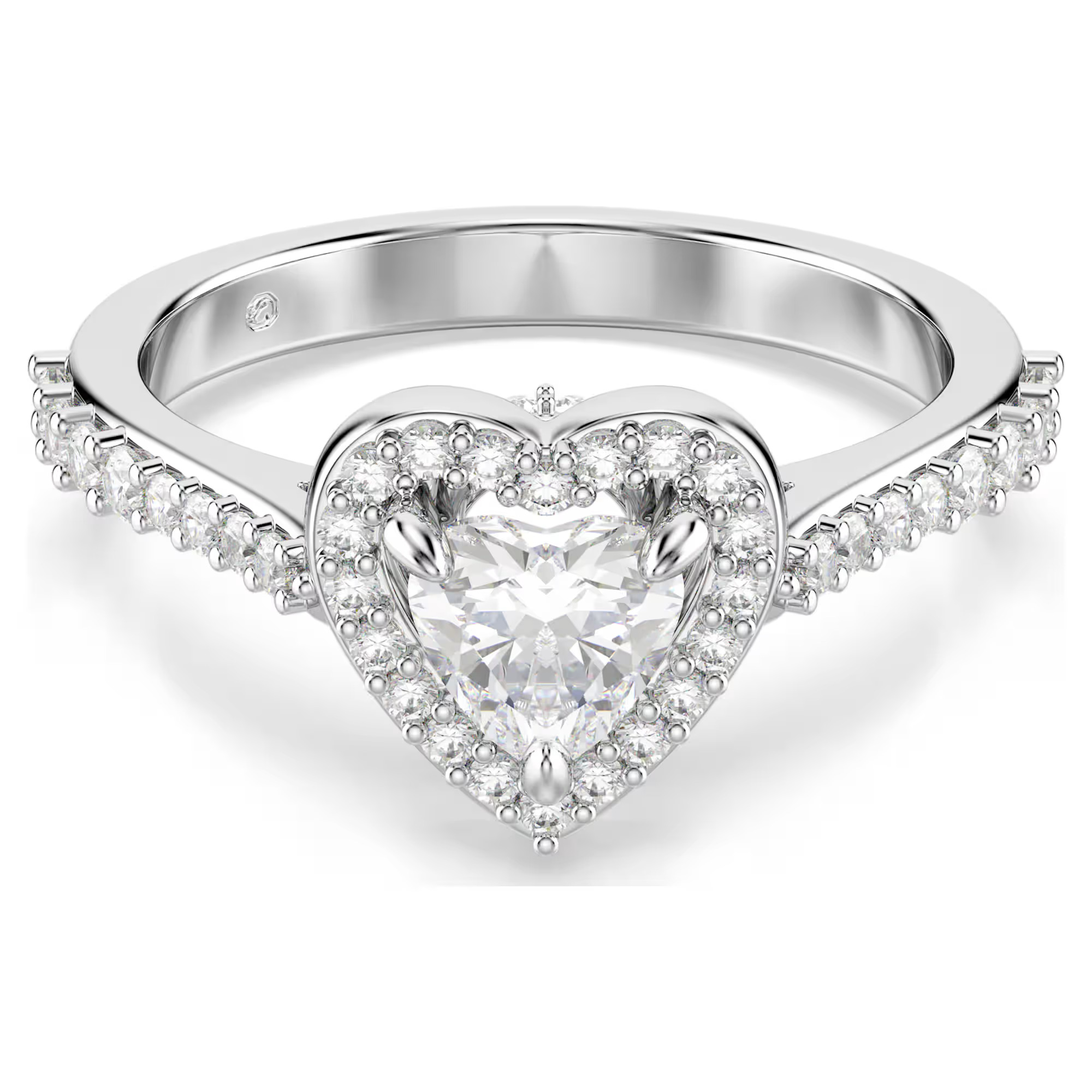 

Кольцо Swarovski Una Angelic Motif Mixed Cuts, Heart, белый/с родиевым покрытием