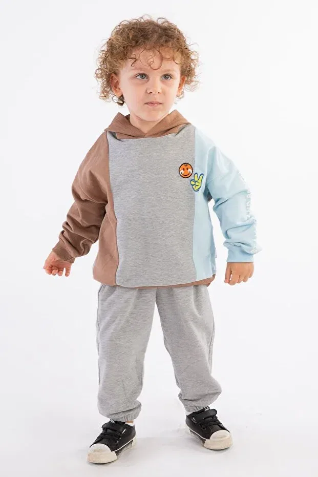 Детский комплект спортивного костюма для мальчиков с капюшоном Harika Kids, Brown — фото 2