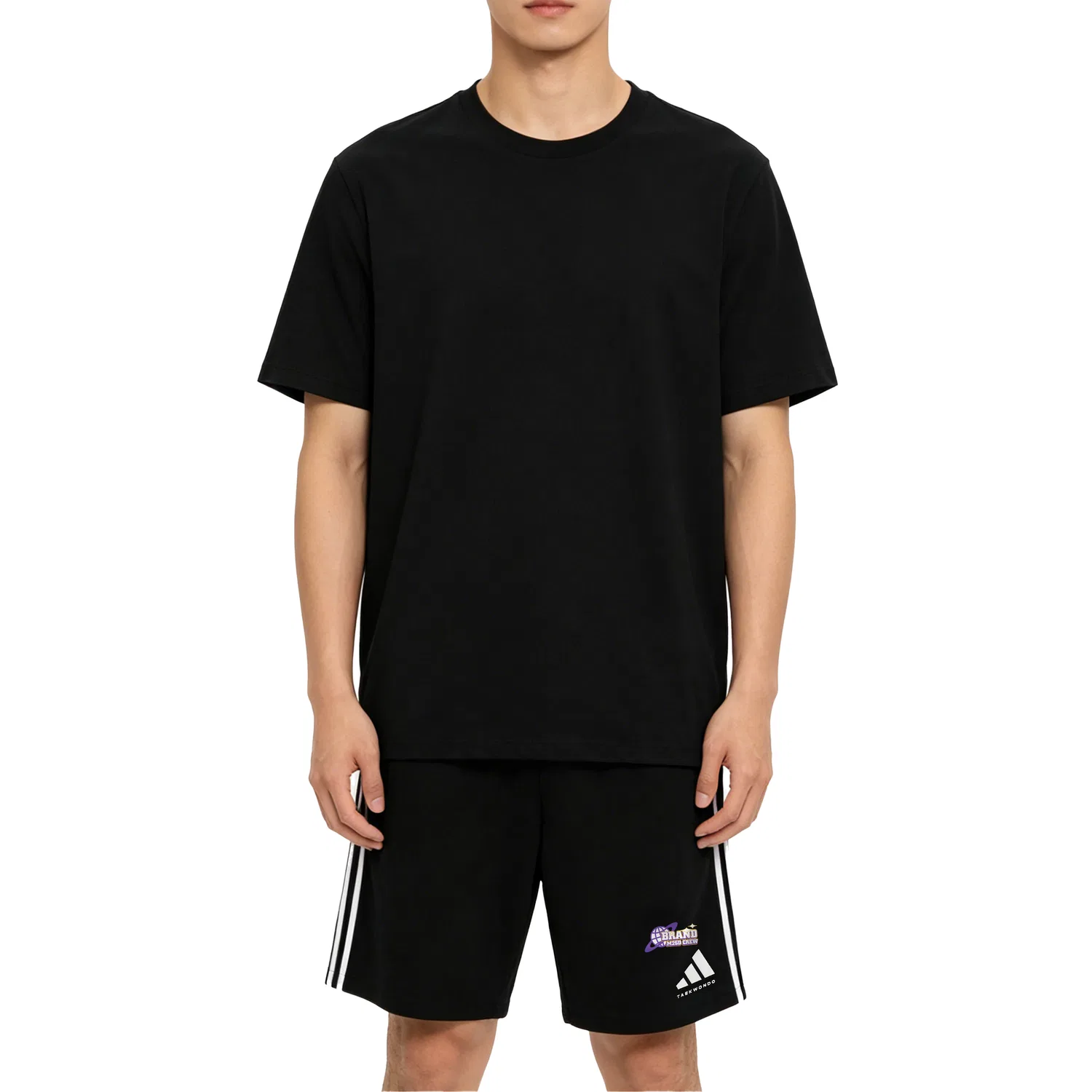 Мужские шорты с принтом Adidas Taekwondo, Black — фото 4