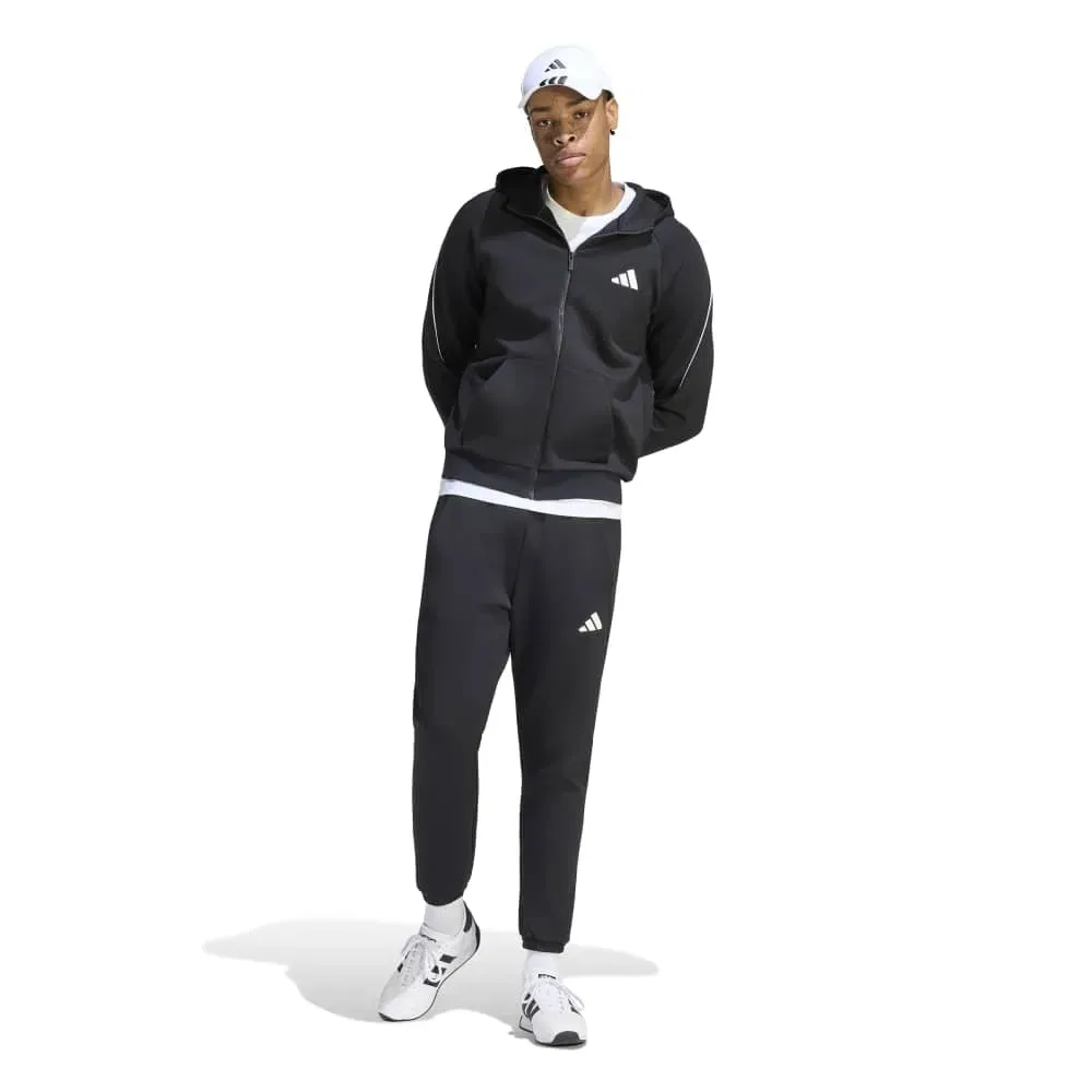 Мужской свитшот с капюшоном и полной застежкой-молнией Stadium Small Logo Adidas, Black — фото 4