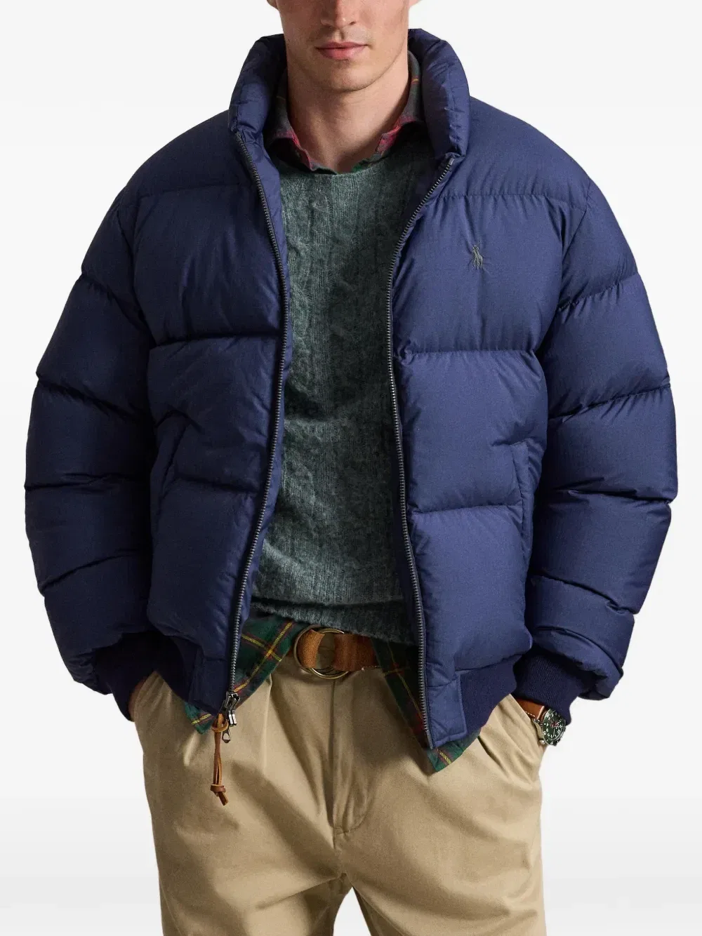 Пуховик на молнии Polo Ralph Lauren, синий — фото 3