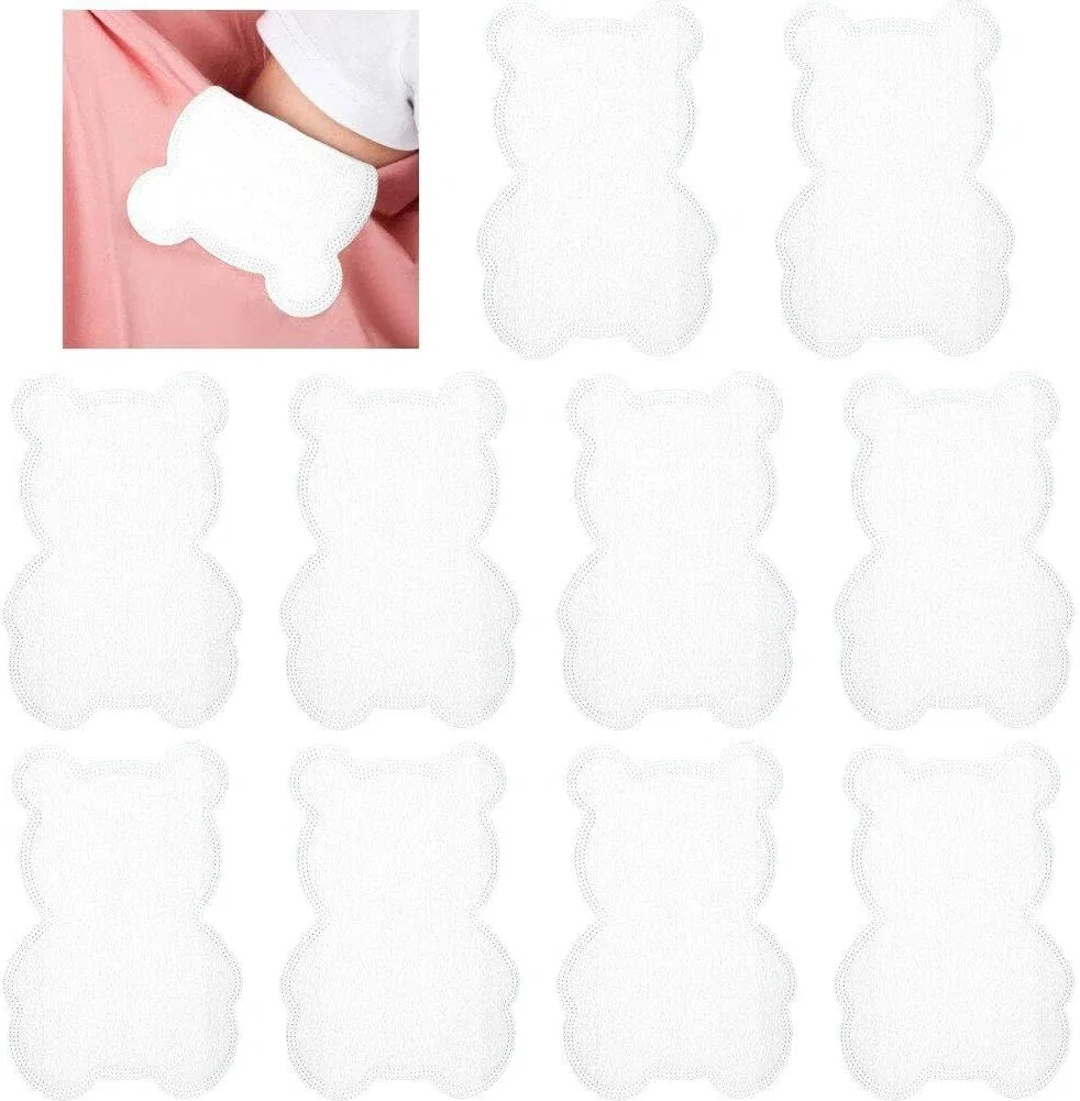 Подмышечные прокладки от пота, набор 10 шт, 7.6x10.9 см, Non-woven, White Generic