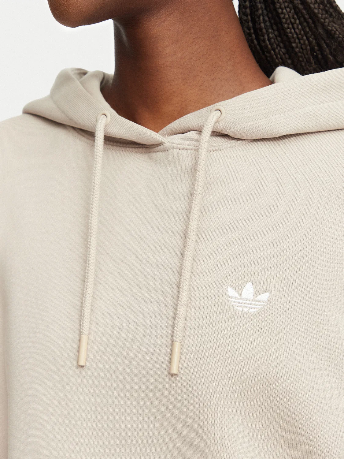 Женский свитшот оверсайз Essentials Oversized Fleece Hoodie Adidas, бежевый — фото 4