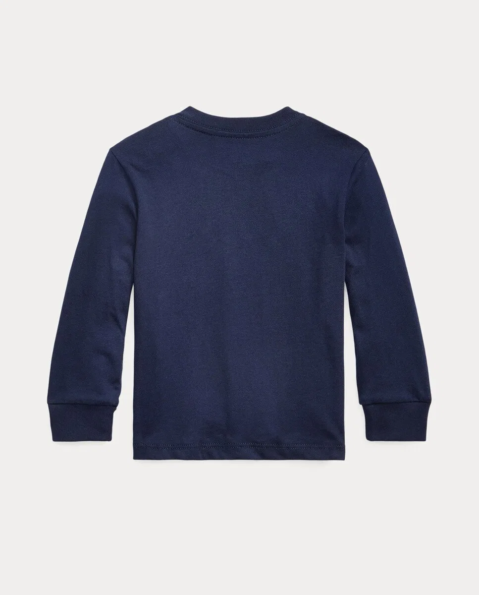 Детская футболка из хлопка, Caballo, Polo Ralph Lauren, темно-синий — фото 2